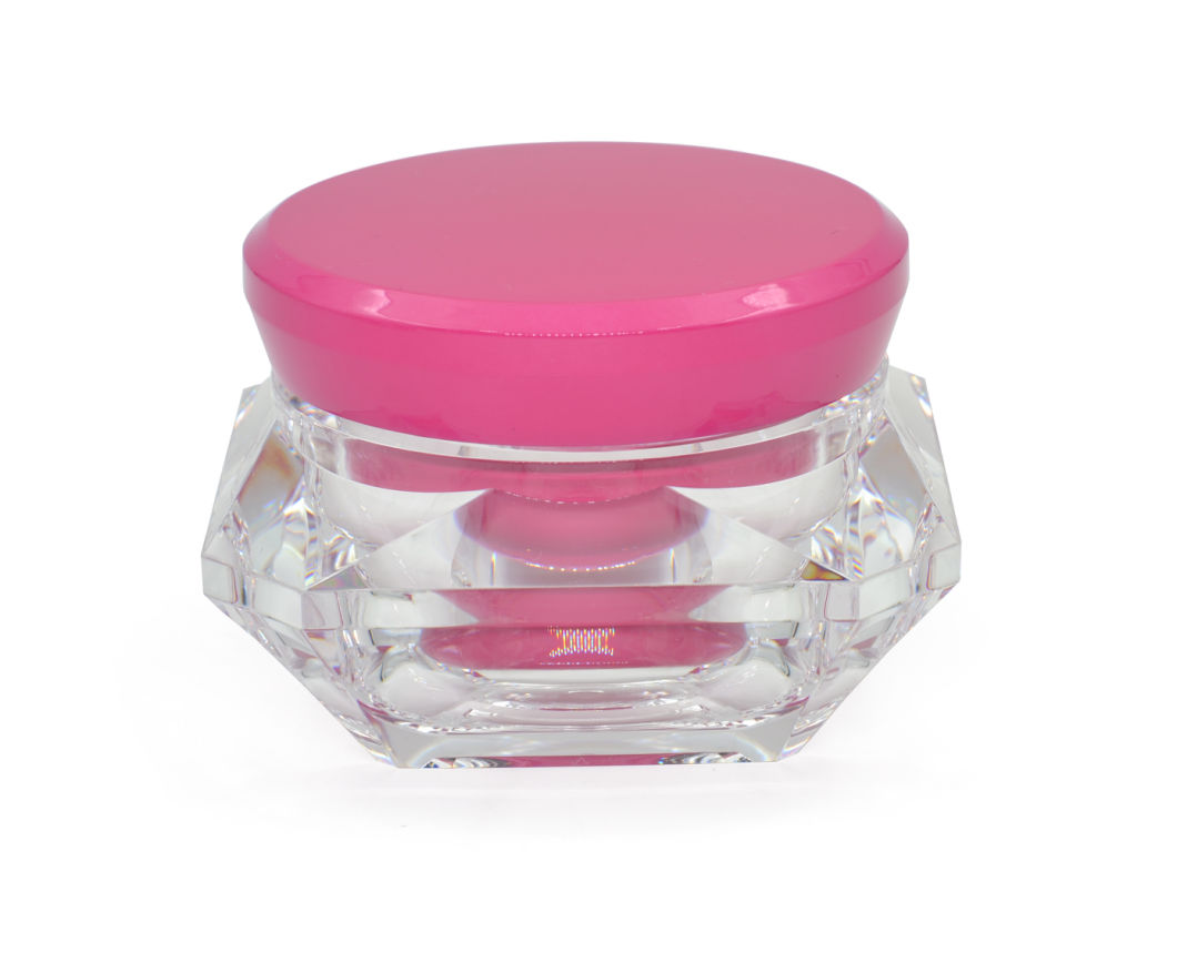 5g, 15g Diamond Shape Acrylic Cream Jar for Cosmetic Packaging