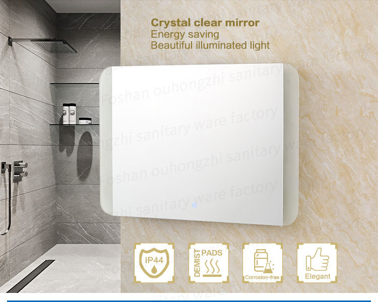 Bathroom Stainless Steel Wall Hung Makeup LED Mirror
