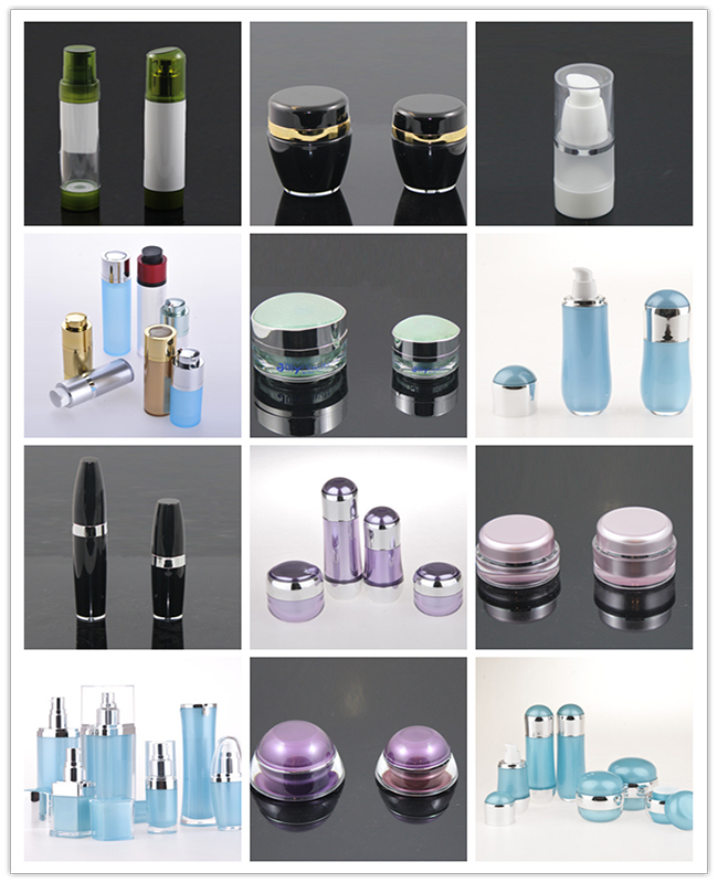 Wholesale Silver Acrylic Airless Bottle Airless Pump Plastic Jar 50ml