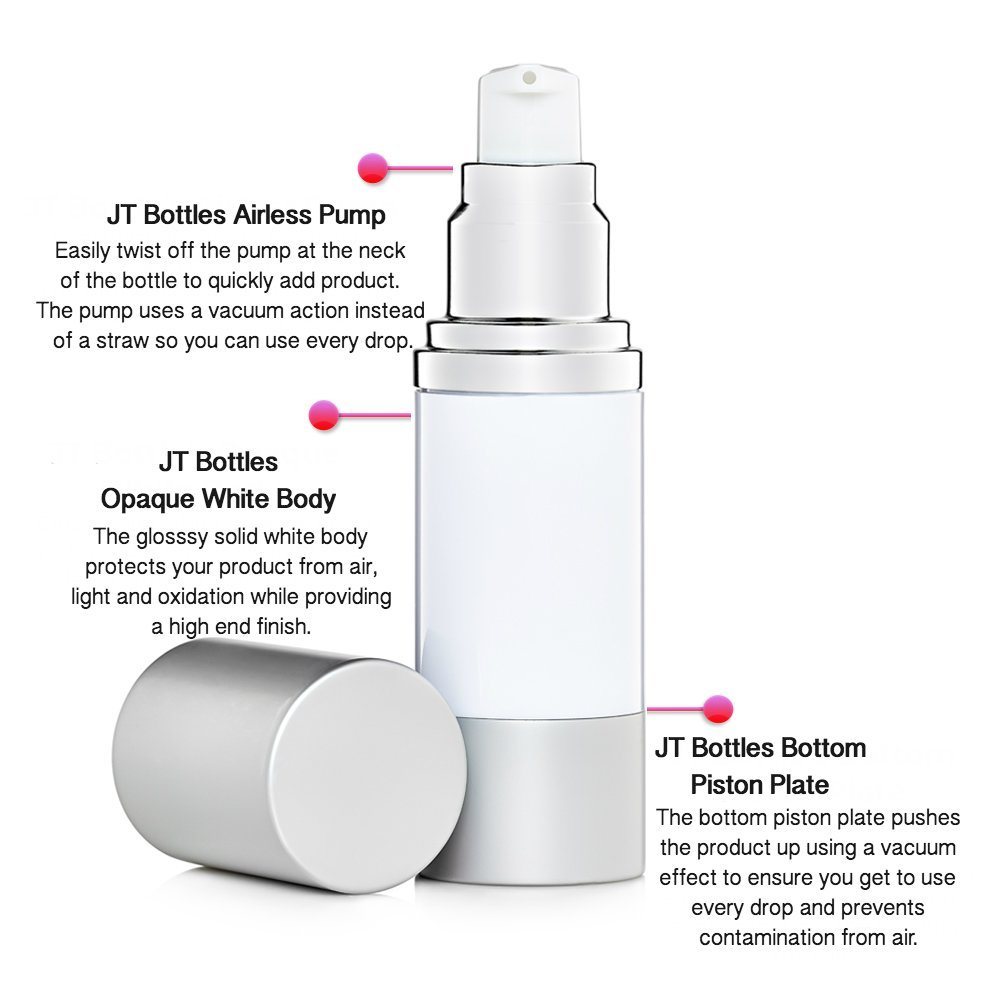 in Stock 15ml 30ml 50ml Liquid Cream Cosmetic Bottle Airless Bottles with Sliver Pump/Spray Cap