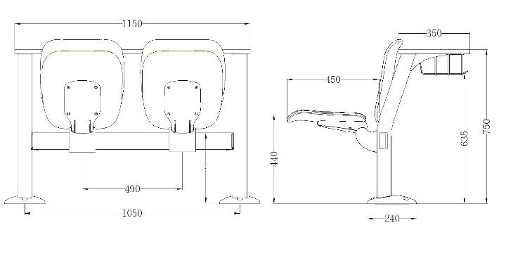 Economic Education School Classroom Traning Student Desk and Chair