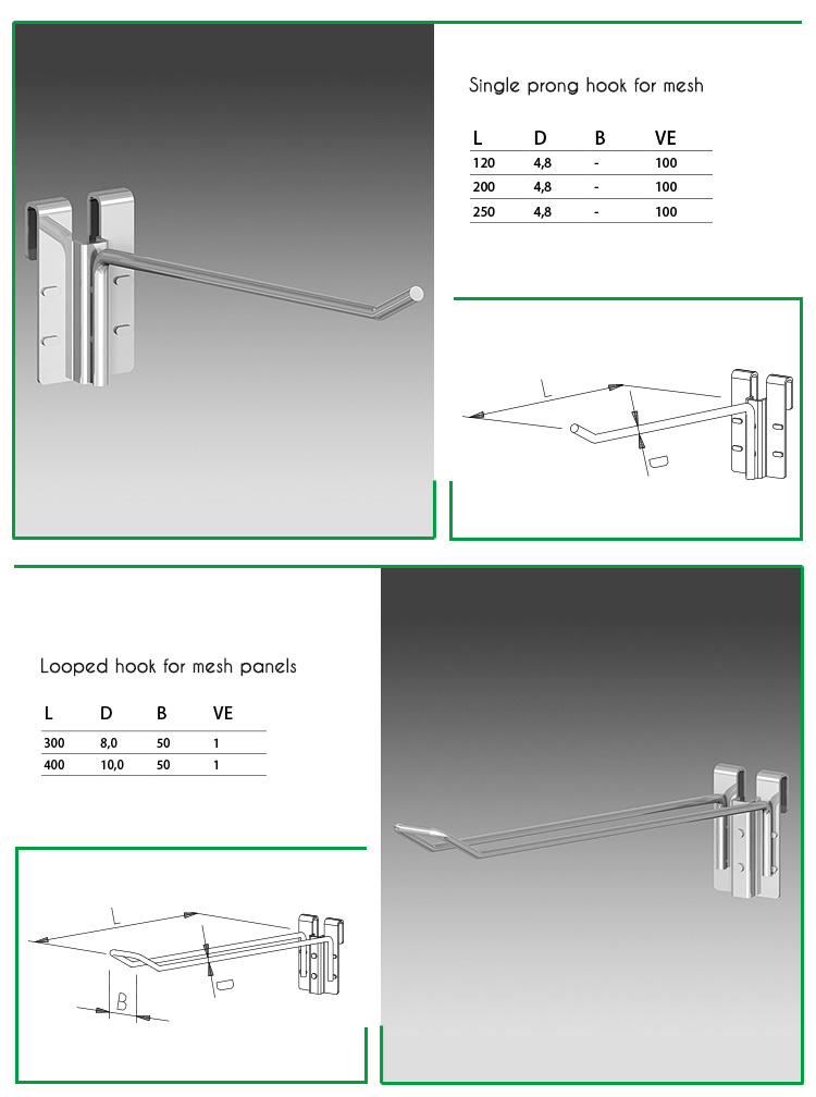 Clothing Shop Display Rails and Display Hooks Store Fixtures