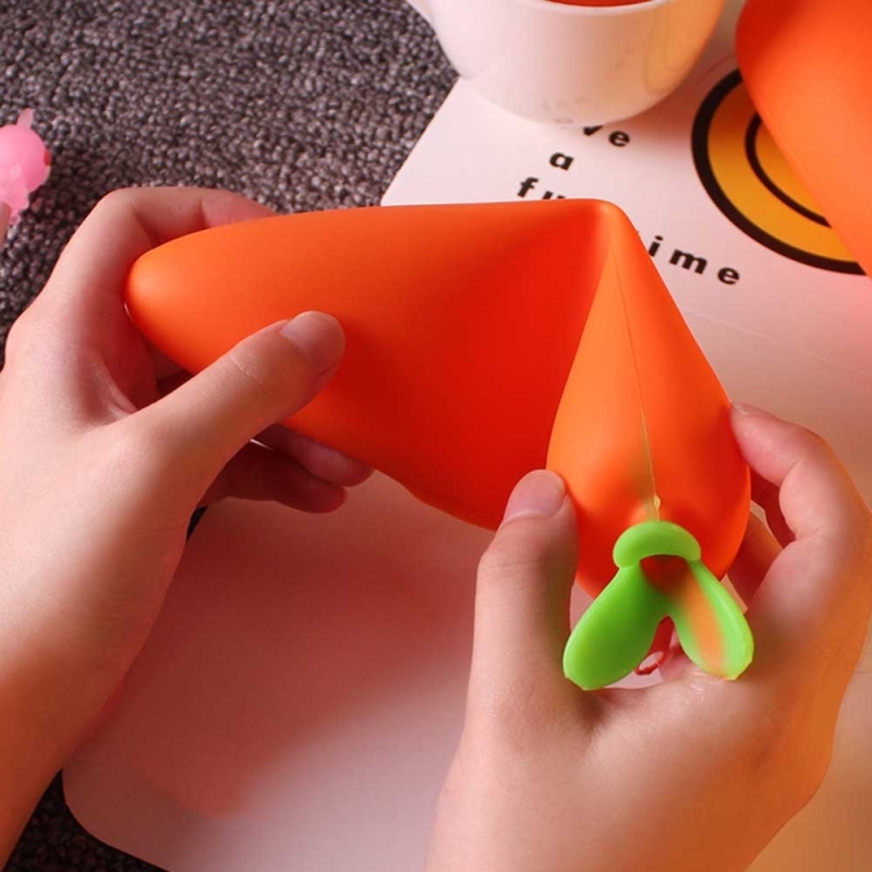 Korean Stationery Items Cartoon Carrot Pencil Bag School Supplies Pencil Pouch Children Zipper Pencil Bag