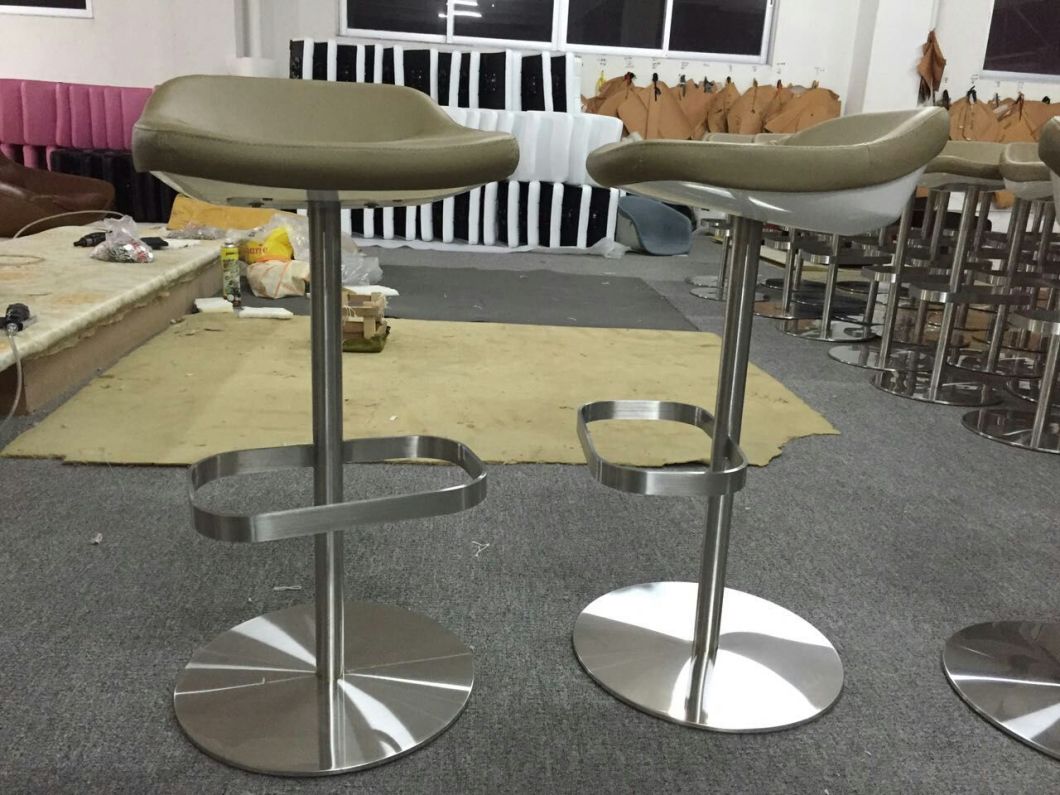 Stainless Steel Bar Counter Stool with Moulded Injection Foam Seat