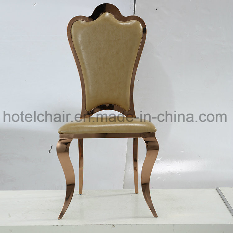 Leather Stainless Steel Metal Restaurant Dining Chairs (LH-632Y)