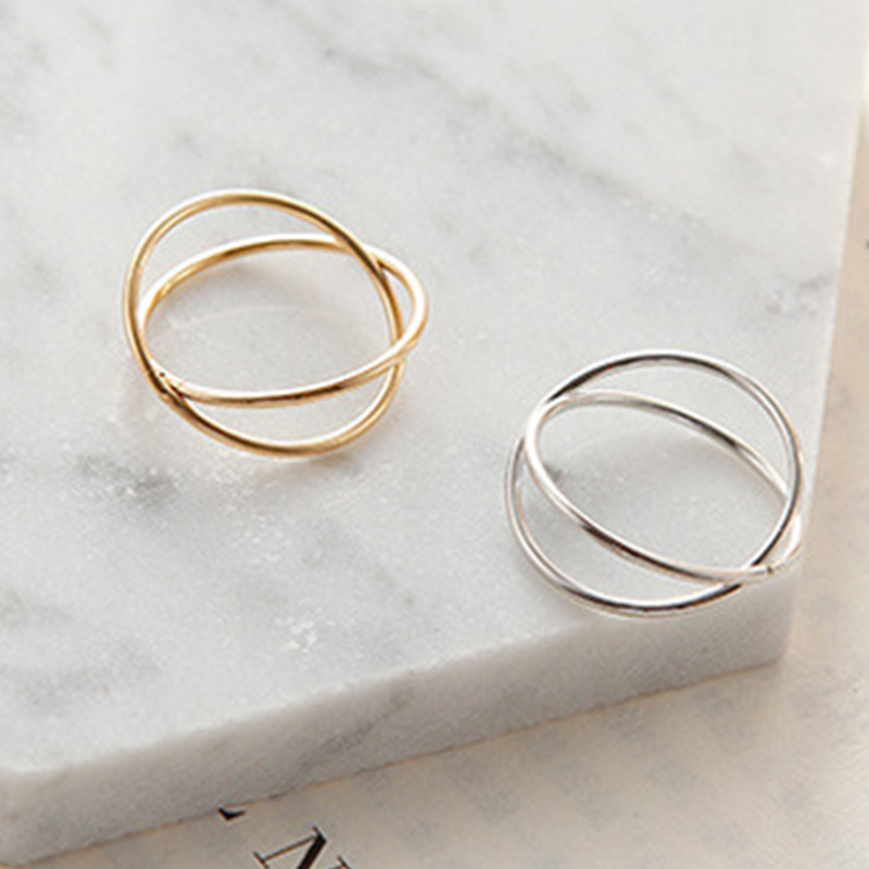 Women Fashion Stainless Steel Hoop Finger Ring Jewellery