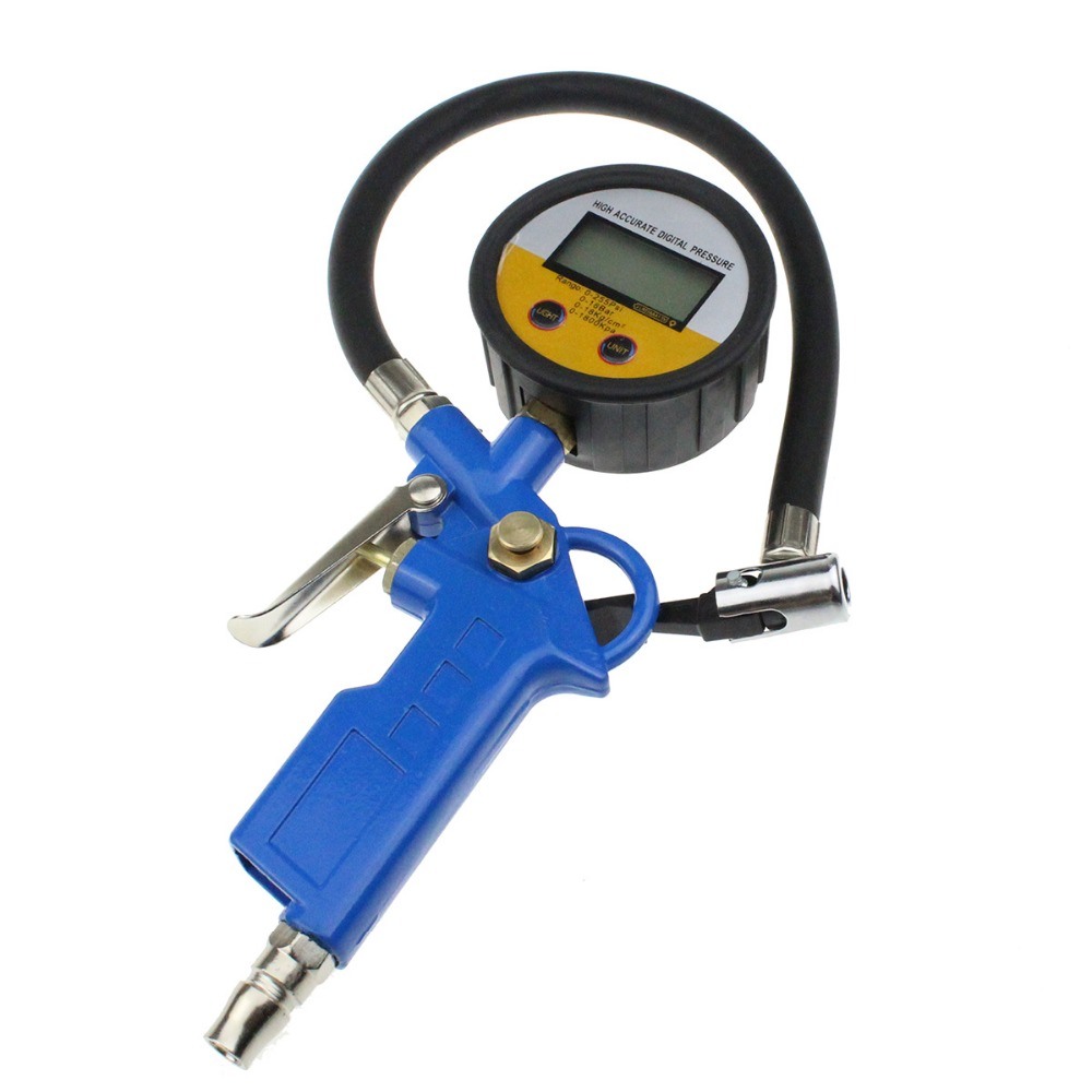 Digital Car Truck Air Tire Pressure Inflator Gauge LCD Display Dial Meter Vehicle Tester Tyre Inflation Gun Monitoring Tool