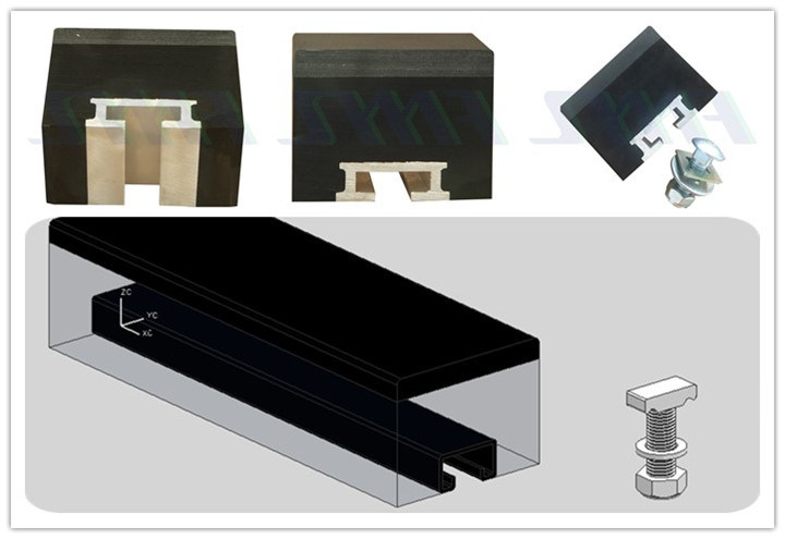 Conveyor Belt Rubber Bolt Fasten Impact Bar Cradle Mining Machine Parts with UHMWPE Wear Strip