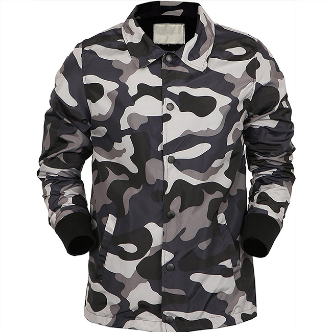 Mens Black Camo Sportswear Jackets Waterproof Windbreaker Outdoor Coat