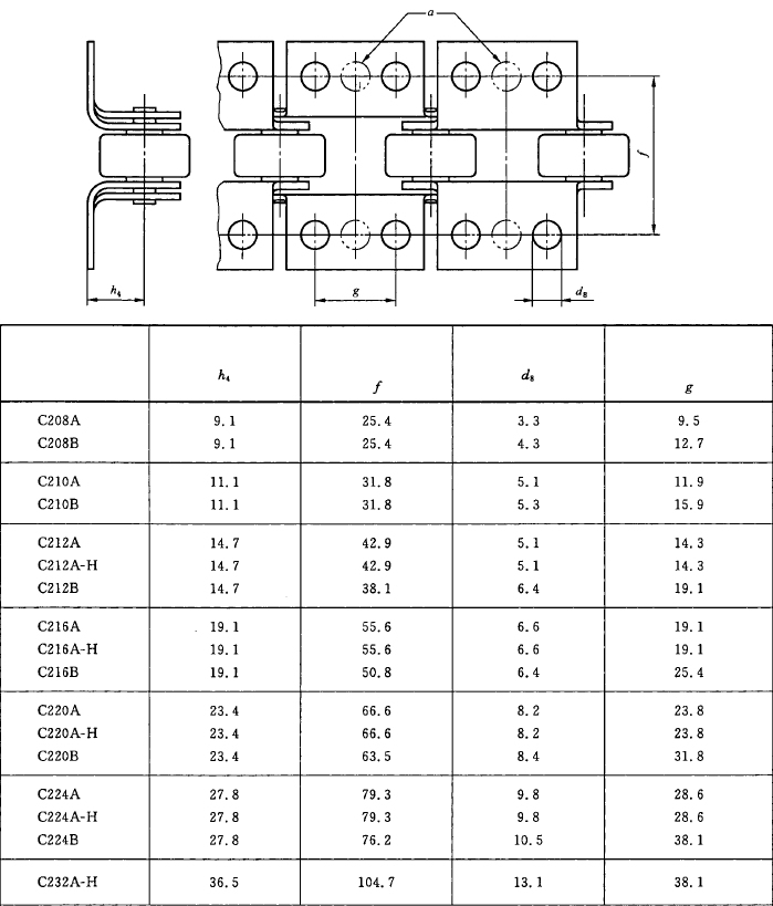 Double-Pitch Precision Roller Chains with K Attachments