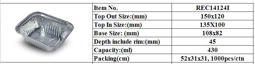 Take Away with Cardboard Lid Aluminium Foil Food Container