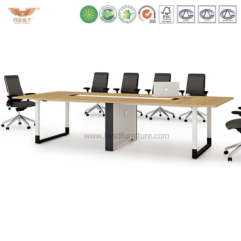 Modern Promotion Steel Stander Melamine Furniture Small Meeting Table (H90-0302)