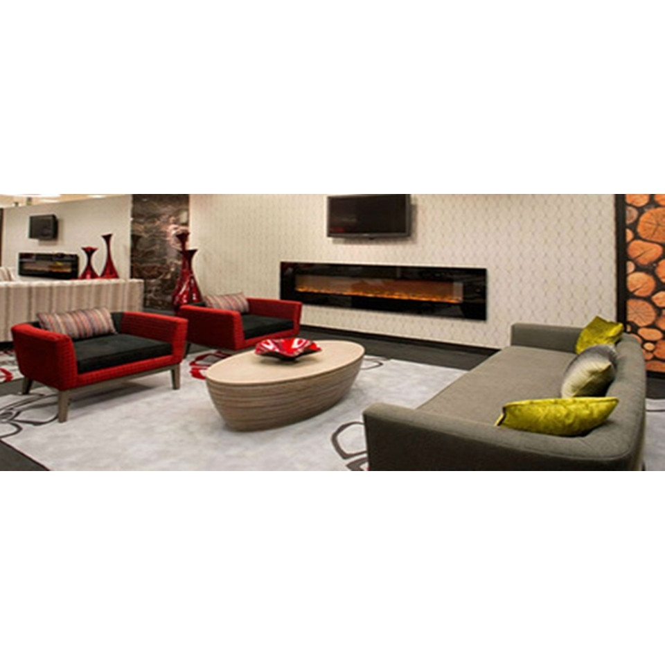 Large Wall Mounted Electric Fireplace with Heather