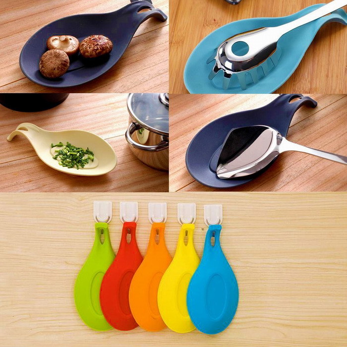 BBQ Brush Rest Silicone Spoon Rest Cooking Spoon Holder