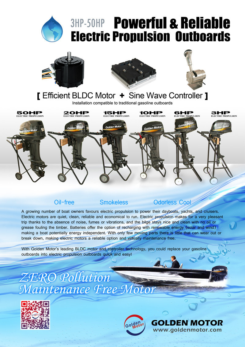 10kw Liquid Cooking Electric Outboard Motor for Boat