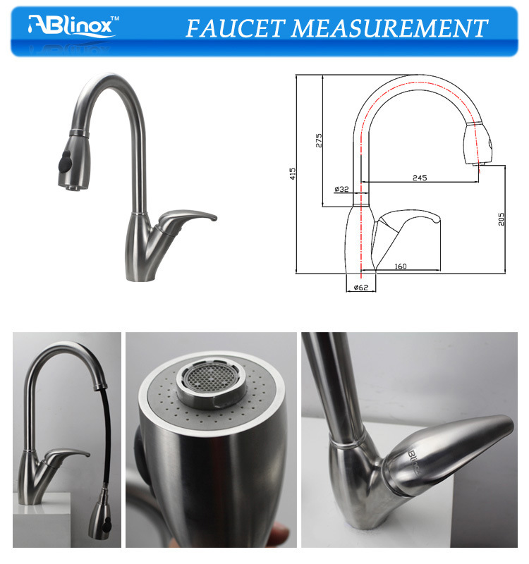 American Hot Sale Stainless Steel Pull out Kitchen Faucet (AB119)
