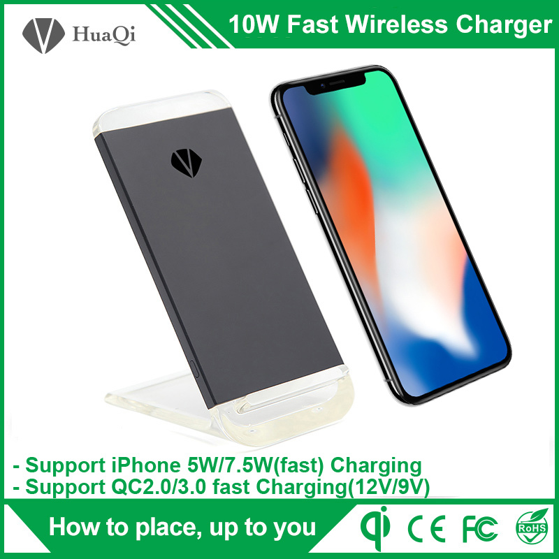 10W Portable Stand Quick Wireless Mobile Charger for iPhone/Samsung/Nokia/Motorola/Sony/Huawei/Xiaomi