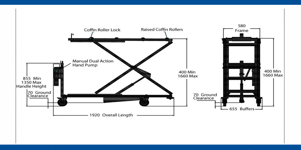 Mslmc04 Hospital Mortuary Equipment, Stainless Steel Corpse Lifter Mortuary Trolley