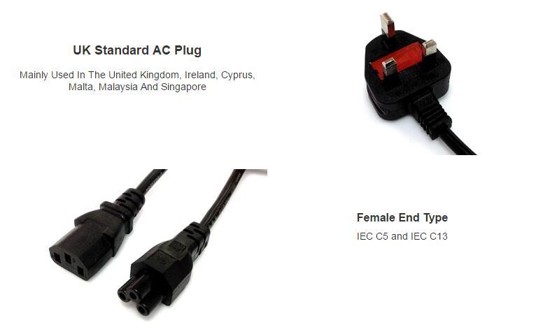 Bsi Approved UK Plug to IEC C7 Power Cord