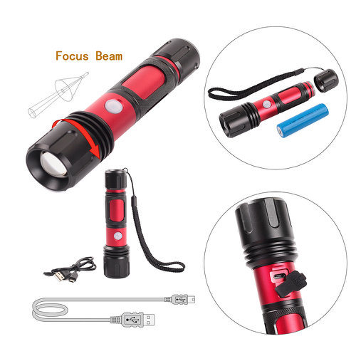 6W Aluminum LED Flashlight (11-1SH1707 18650)