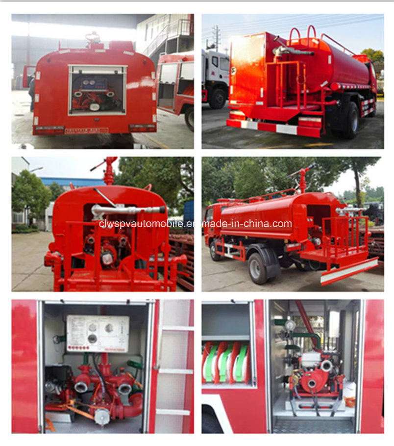 Dongfeng 6 Wheels 5000 Liters Water Fire Fighting Tank Truck