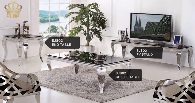 2017 Stainless Steel Legs Marble Top Dining Table From Foshan Industry Sj802