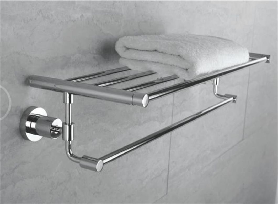 290524 Brass Towel Rack with Towel Bar Polish Chrome Finish