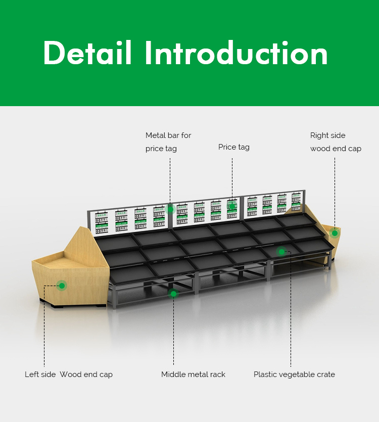 Supermarket Fruit and Vegetable Display Stand