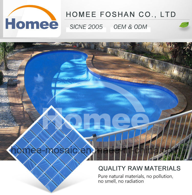 Blue Crystal Glass Mosaic Swimming Pool Mosaic Tile