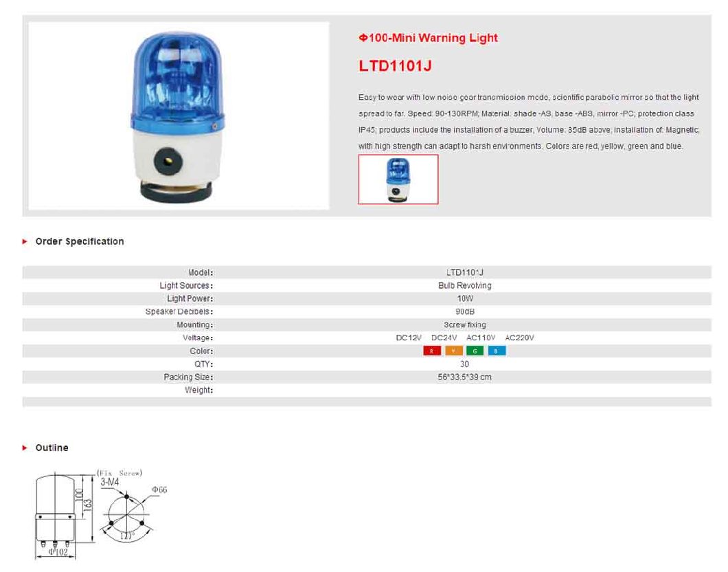 1101 Mini Warning Light Miniature Buzzers (Î¦ 100)