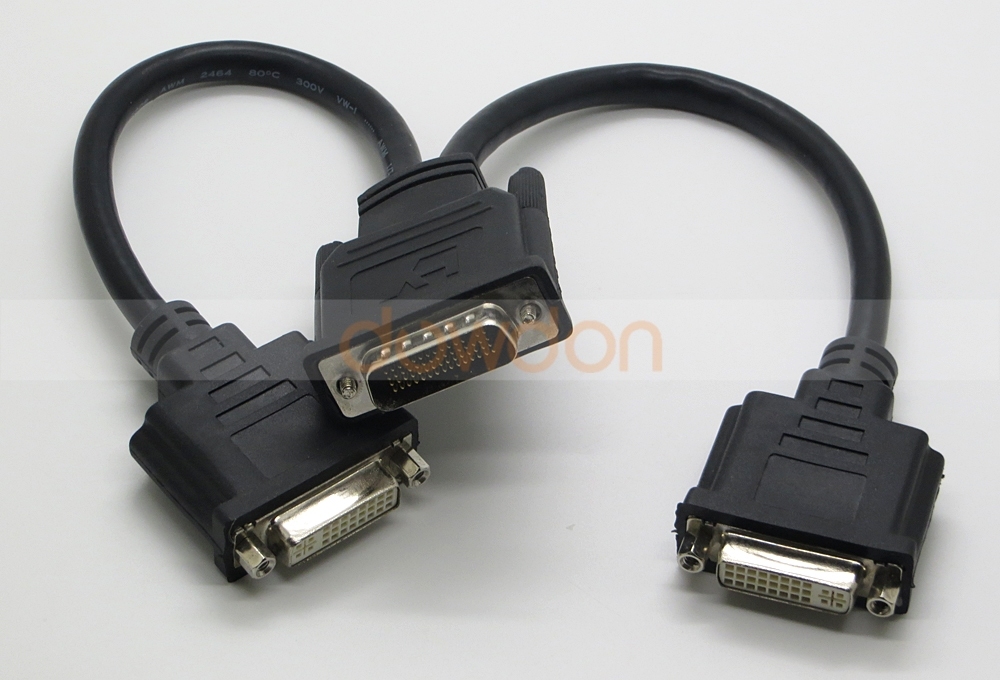 DMS-59 Male to Dual 2 DVI 24+5 Female Splitter Extension Cable for Graphics Cards & Monitor