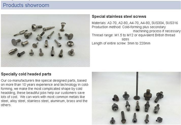 Custom and Special Industrial Fasteners Bolts Screws Nuts Pins Rivets