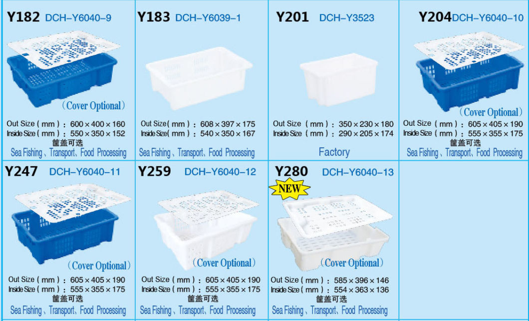 Y66 Reversible Stackable Transport Box Plastic Turnover Crate