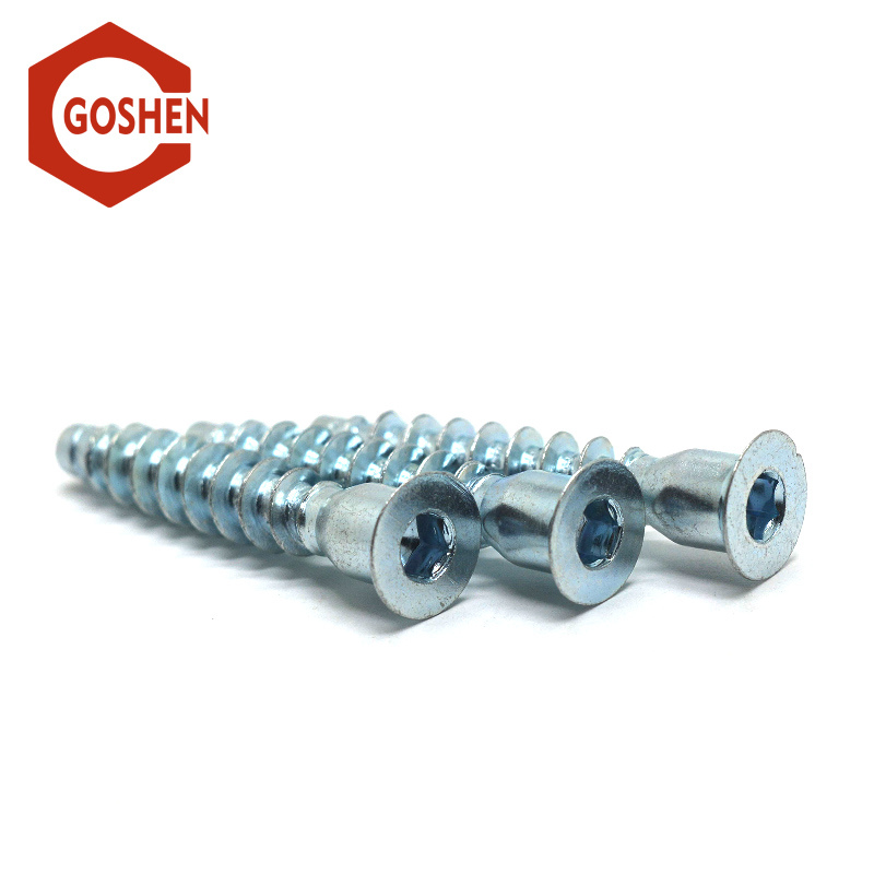 Galvanized Carbon Steel Hex Socket Flat Head Confirmat Screw/Furniture Screws