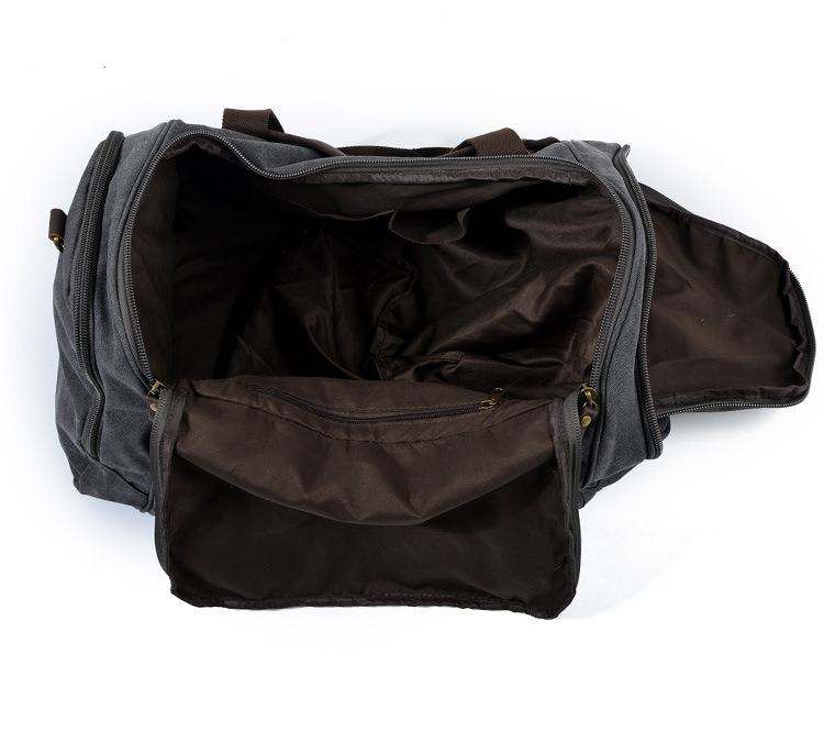 Transport Travelling Deluxe Leather Trims Canvas Gym Sport Handbag Weekend Bag (RS-9153)
