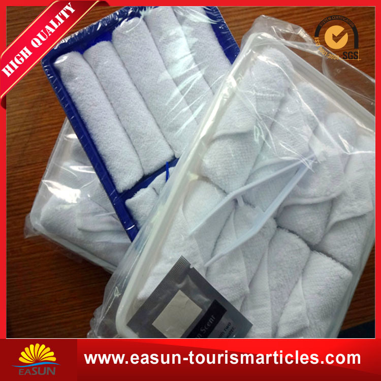 Disposable White Cotton Towel for Airline Use