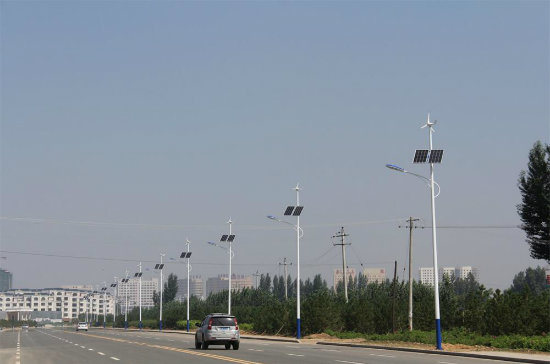 Horizontal Axis Wind Turbine Solar Panel Hybrid 60W/100W/120W LED Street Light