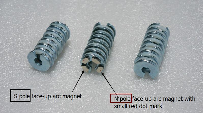 Neodymium Arc Magnet Assembly Segment Magnet on a Metal Part