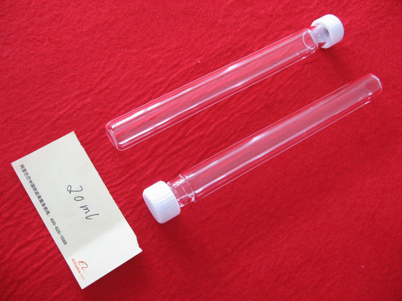 Clear Quartz Test Tube with Teflon Stopper