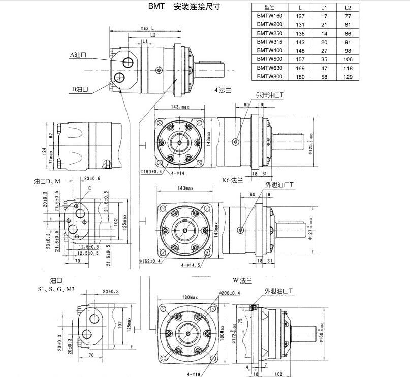 Hanjiu Bmt Cycloid Hydraulic Motor Can Be Replaced (Eaton J6K / White / M + S EPMV)