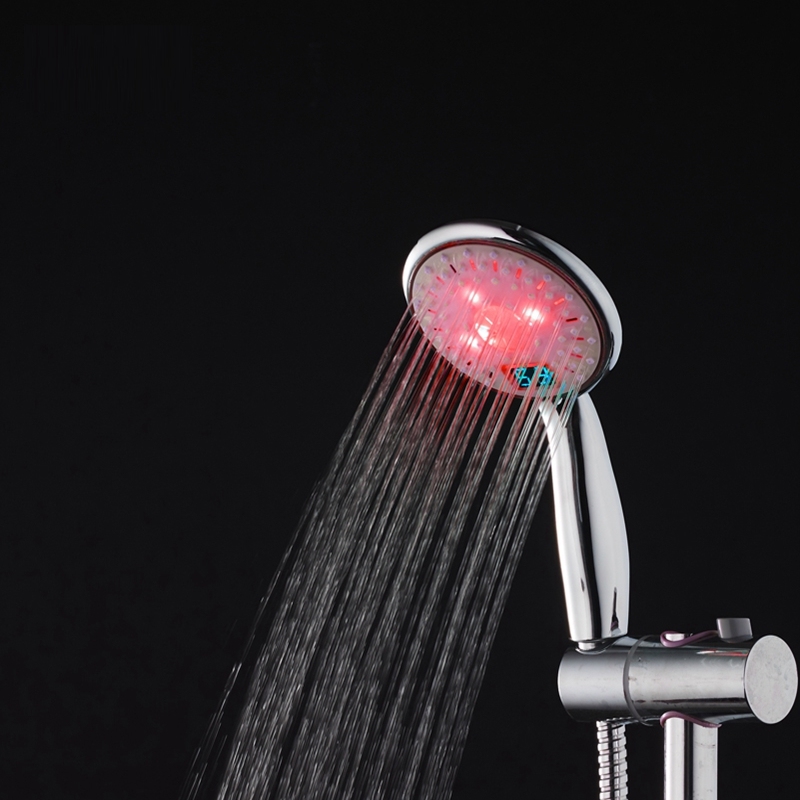 Bathroom Accessories 3 Colors LED Hand Held Shower Head with Temperature Display