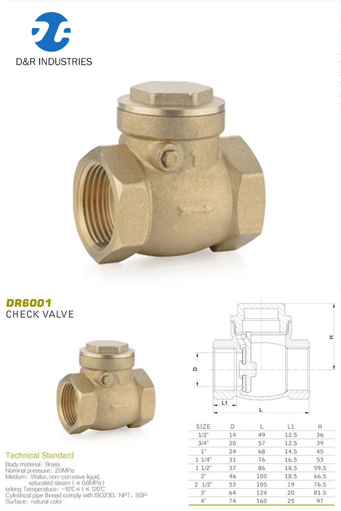 Good Quality Brass Check Valve for Water