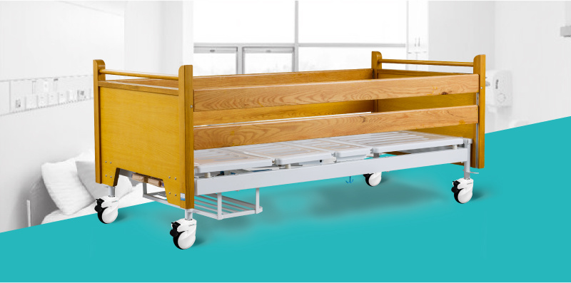 H2h Hospital Economic Home Care Bed with Wood Bed Ends