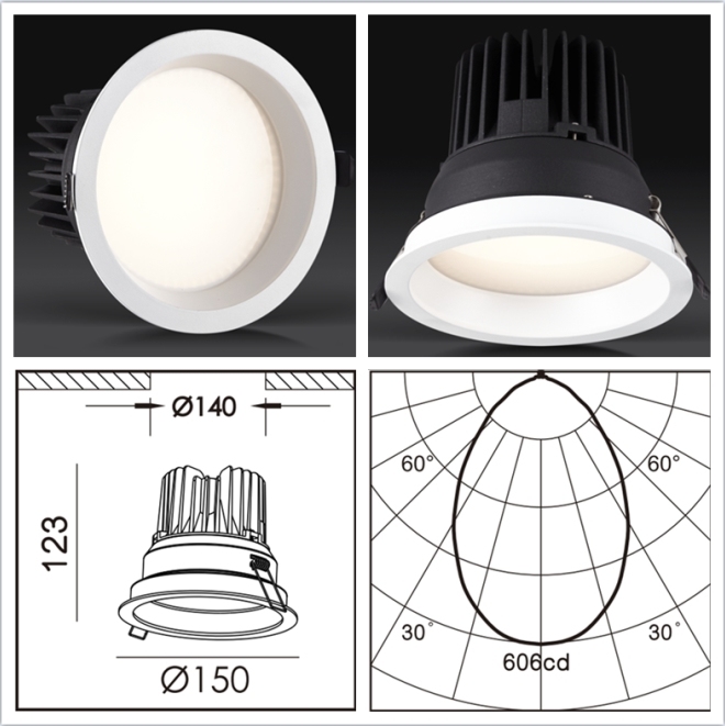 COB LED Recessed Down Light CRI 80-R6201