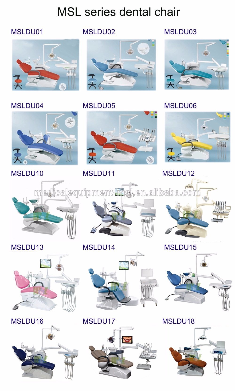 Dental Unit/Dental Chair with Silent Air Compressor for Hospital Chinese Dental Chair Msldu10