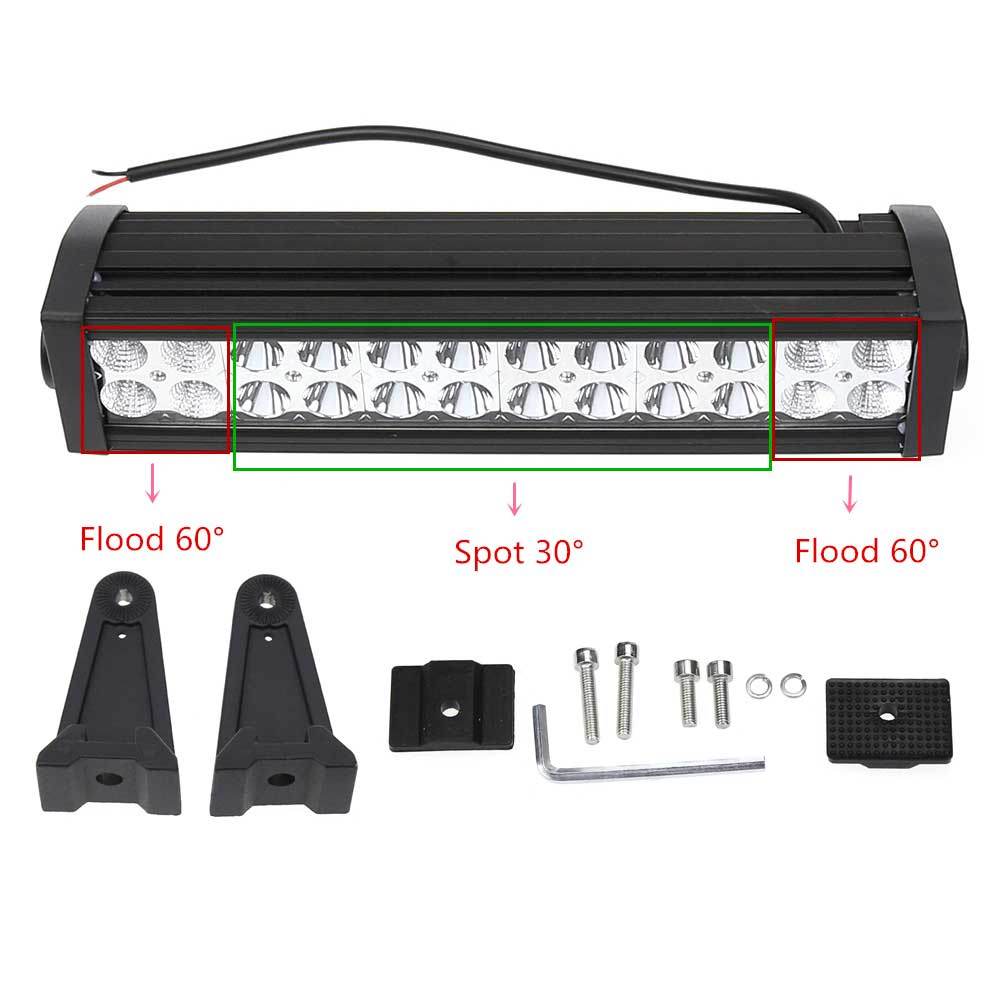 Waterproof 72W 9-30V DC LED Car Light Driving Light Bar