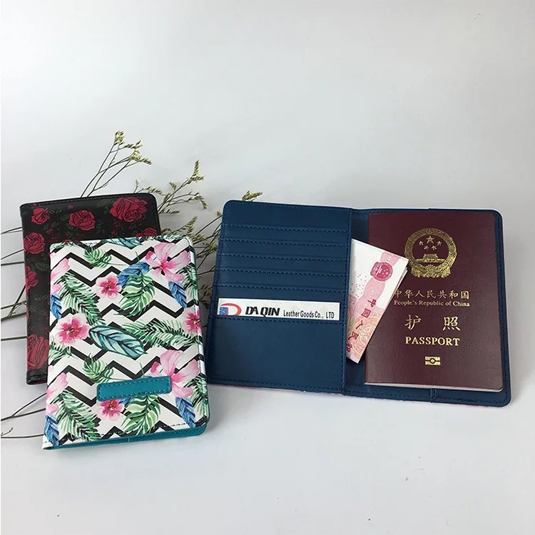 Digital Printing PU Leather Travel Passport Holder