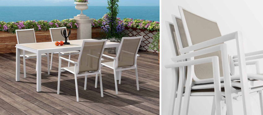 Modern Design Aluminum Alloy Dining Table and Chair Outdoor Furniture