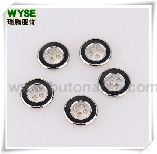 4 Holes Varnished Custom Sewing Metal Shirt Button 10mm