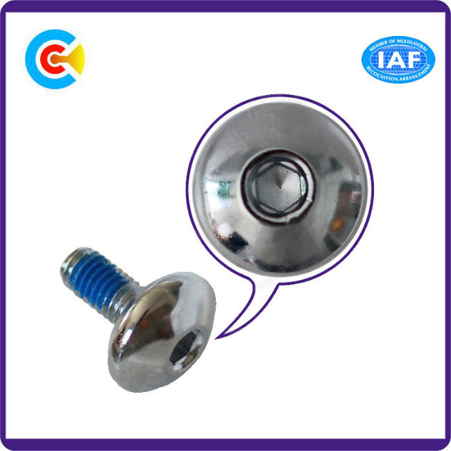 DIN/ANSI/BS/JIS Carbon-Steel/Stainless-Steel Hexagon Flat Head Dispensing Anti-Loose Mechanical Screw